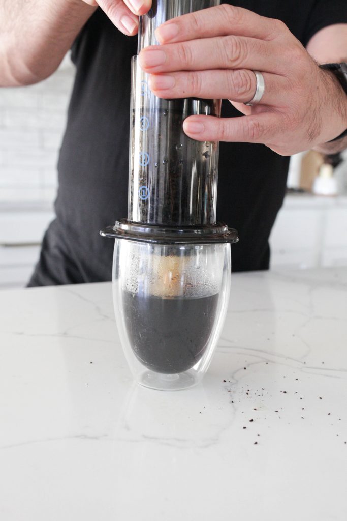 making an aeropress coffee