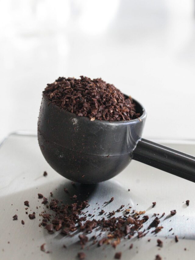scoop of ground coffee