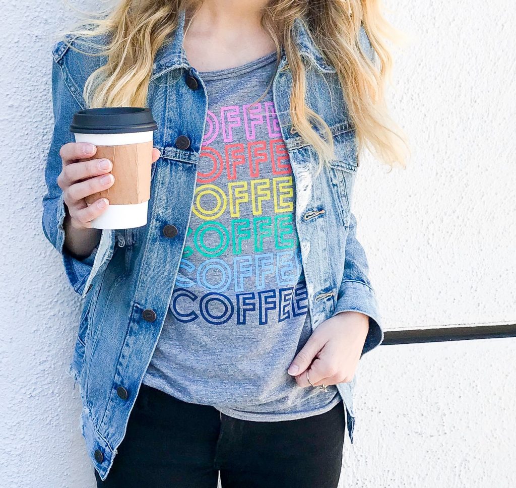 coffee shirt and coffee cup