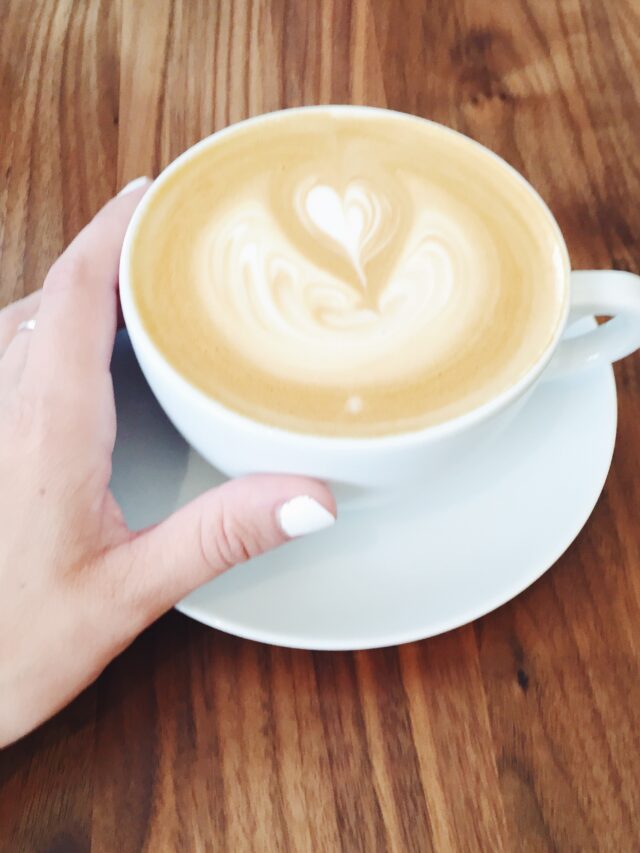 latte in white mug