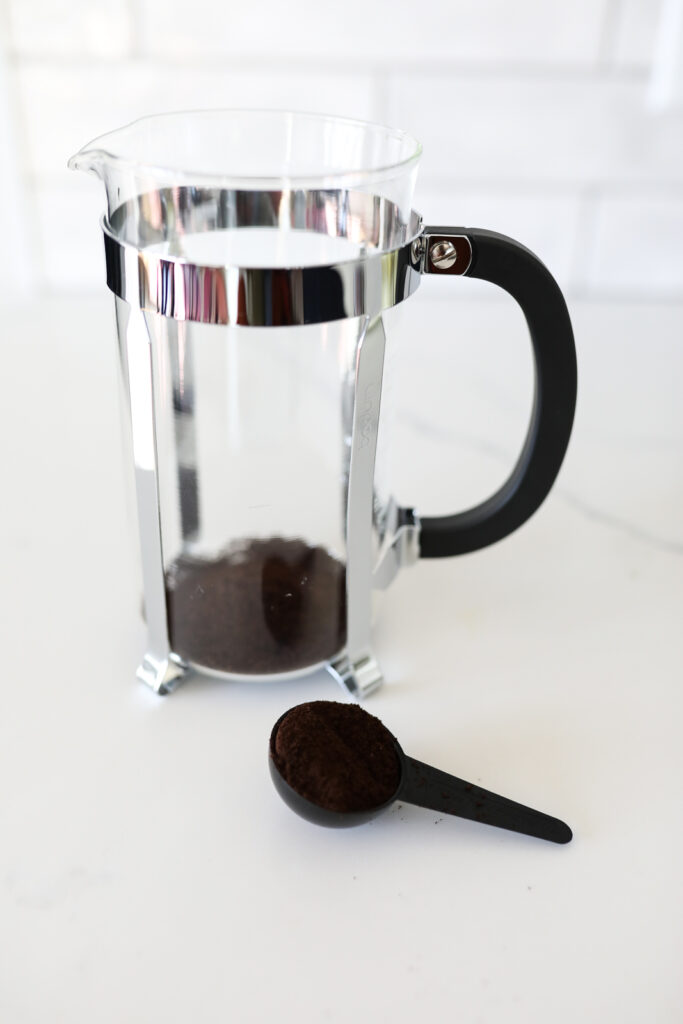 french press pot and coffee