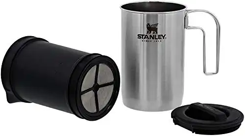Stanley Adventure All-In-One, Boil + Brewer French Press Coffee Maker - 32oz BPA Free Campfire Coffee Pot Heats Tea or Soup - Great for Camping and Travel – Dishwasher Safe