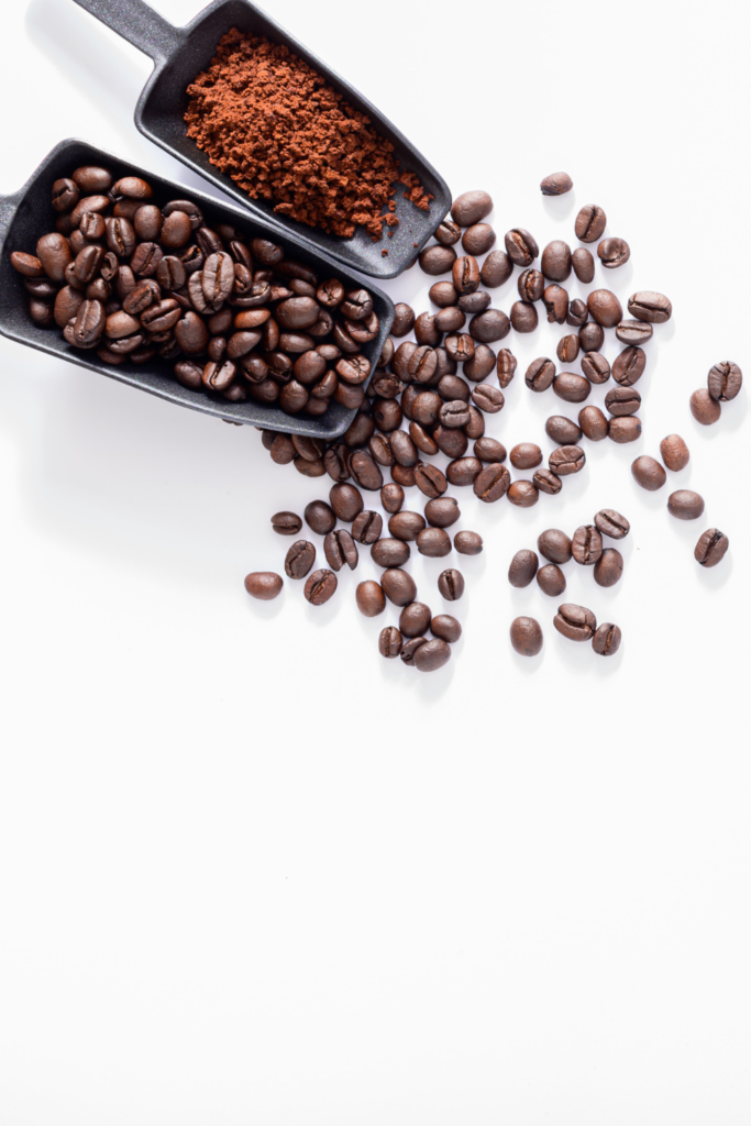 coffee beans ground and whole