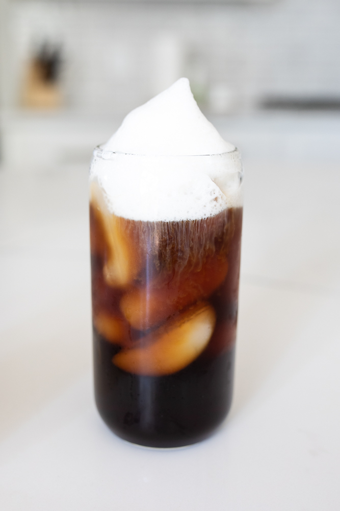 iced coffee with cold foam