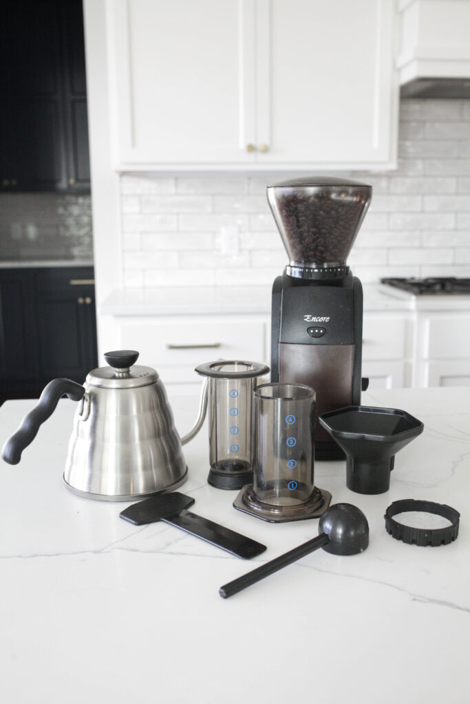 baratza encore grinder and aeropress