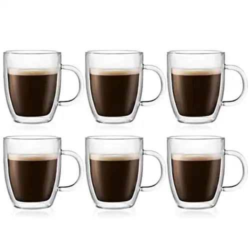 ✓ Best Double Wall Glass Coffee Mugs: Double Wall Glass Coffee