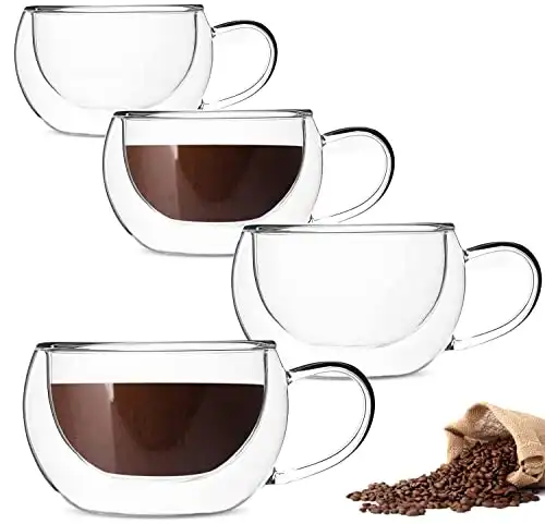 DeeCoo Double Wall Cappuccino Mugs