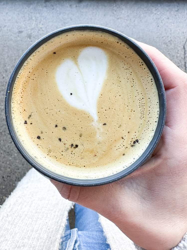 latte with heart art