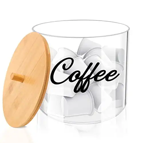 Coffee Pod Holder with Bamboo Lid